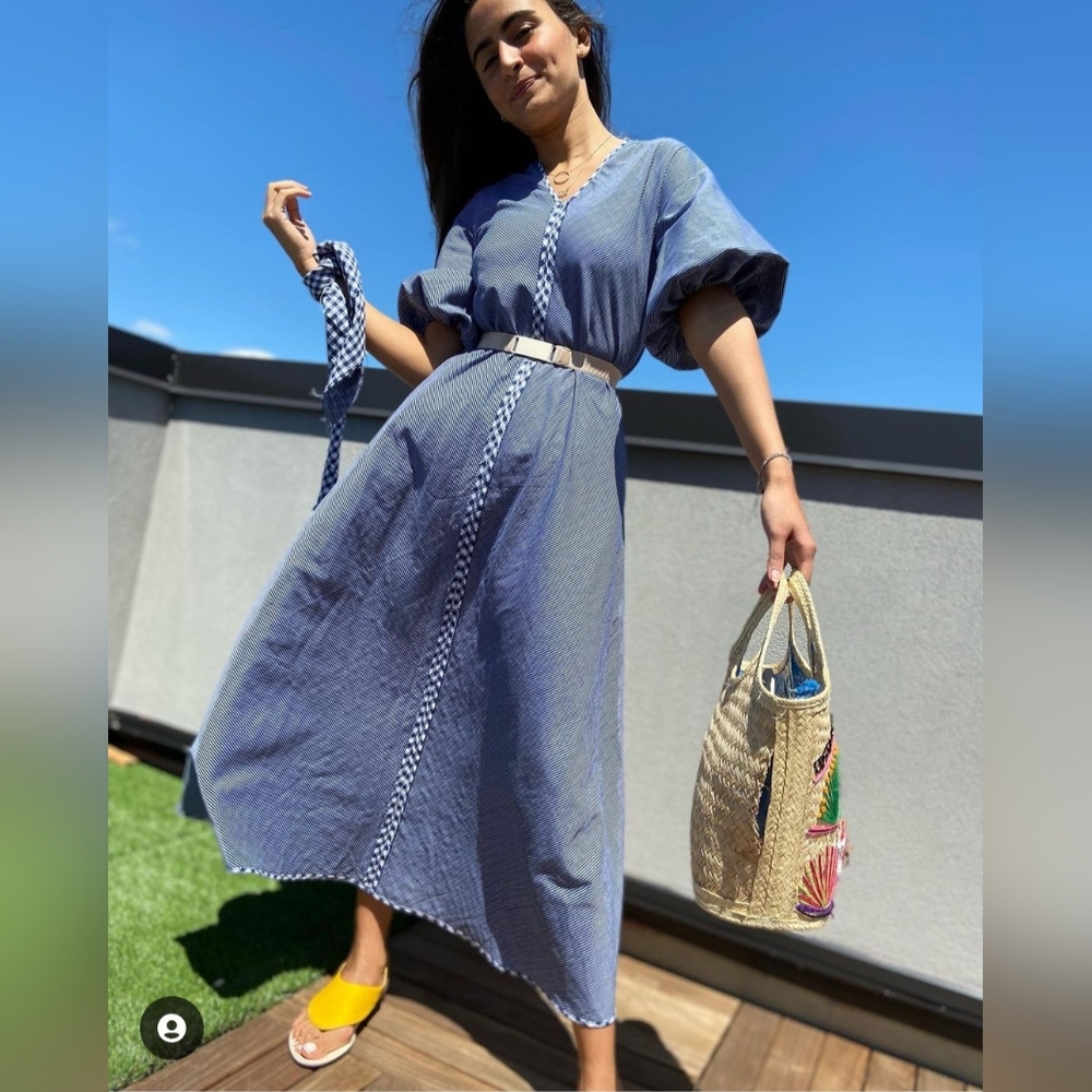 TheFrockNYC picnic dress in blue